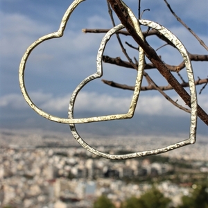 Βραχιόλια καρδιάς από ορείχαλκο και αλπάκα - ορείχαλκος, αλπακάς, καρδιά, σταθερά, χεριού - 2