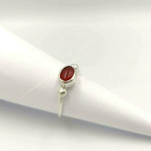 ◊ Δαχτυλίδι από ασήμι και κόκκινο όνυχα - ημιπολύτιμες πέτρες, ασήμι 925, όνυχας, μικρά, αυξομειούμενα - 4