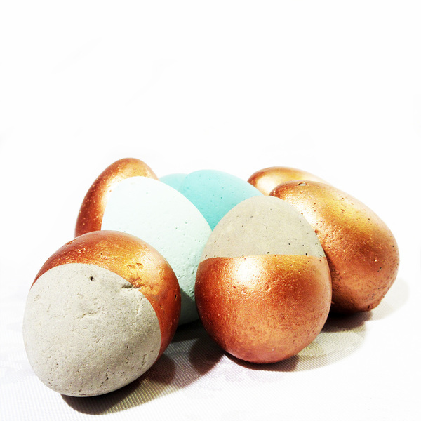 Tσιμεντένια Διακοσμητικά αυγά σε Τυρκουάζ & Μπρονζέ τόνους|Σετ των 6 - διακοσμητικά, πασχαλινά αυγά διακοσμητικά, για ενήλικες, πασχαλινή διακόσμηση, πασχαλινά δώρα - 3
