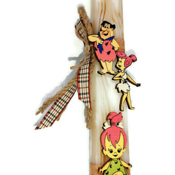 Λαμπάδα πλακέ 30cm με οικογένεια από κινούμενα σχέδια - λαμπάδες, για παιδιά, για ενήλικες, για εφήβους, ήρωες κινουμένων σχεδίων - 3