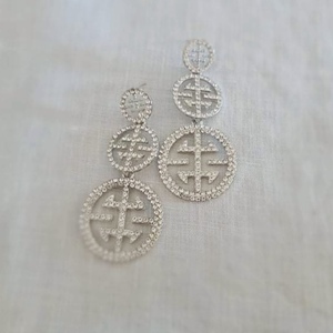 Crystal earrings - boho, κρεμαστά, μεγάλα, φθηνά