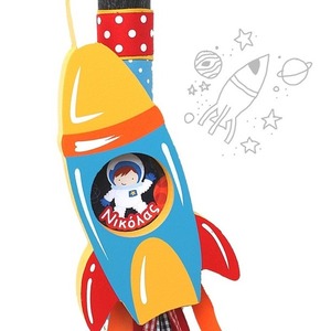 ΛΑΜΠΑΔΑ ΠΥΡΑΥΛΟΣ ΚΟΡΝΙΖΑ (ΜΕ ΤΟ ΟΝΟΜΑ ΤΟΥ ΠΑΙΔΙΟΥ) - αγόρι, αεροπλάνο, για παιδιά, για μωρά, προσωποποιημένα, πύραυλοι - 4