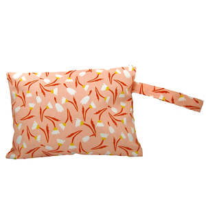 Pouch Flowers large 32cm x Υ 23cm - ύφασμα, καλλυντικών, ταξιδίου, μικρές, φθηνές - 3