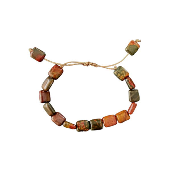Βραχιόλι με πέτρες jasper (ίασπις) - ημιπολύτιμες πέτρες, χεριού, αυξομειούμενα