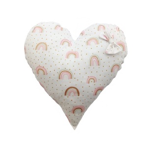 ♥ Διακοσμητικό Μαξιλάρι Καρδιά Βαμβακερό 100% με ουράνια τόξα 30x30 εκ - καρδιά, κορίτσι, ουράνιο τόξο, μαξιλάρια