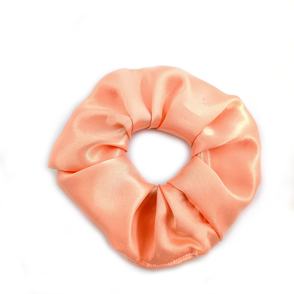 Scrunchie Satin Peach - ύφασμα, λαστιχάκια μαλλιών