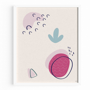 Ξύλινο καδράκι "Ανοιξη" με αφηρημένα σχήματα-σχέδιο2|21x30εκ|Διακόσμηση Σπιτιού - πίνακες & κάδρα, δώρο για νεογέννητο, για παιδιά, διακόσμηση σαλονιού