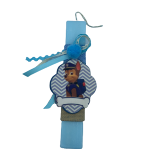 Αρωματική λαμπάδα σκυλάκι γαλάζιο με όνομα - λαμπάδες, για παιδιά, ήρωες κινουμένων σχεδίων