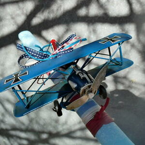 Λαμπάδα με μαχητικό αεροσκάφος μινιατούρα Μπλε - αγόρι, λαμπάδες, για παιδιά, για ενήλικες, για εφήβους - 2