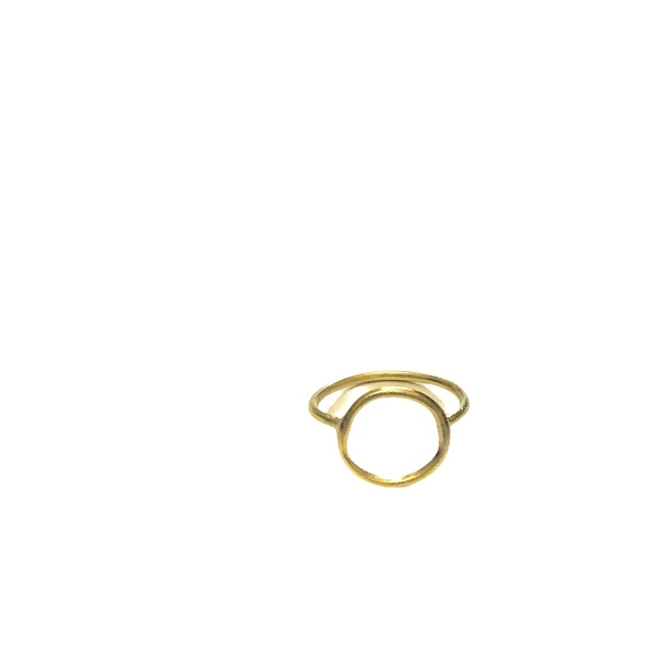 Χειροποίητο δακτυλίδι με κύκλο από ορείχαλκο - γυναικεία, ορείχαλκος, γεωμετρικά σχέδια, μικρά, σταθερά