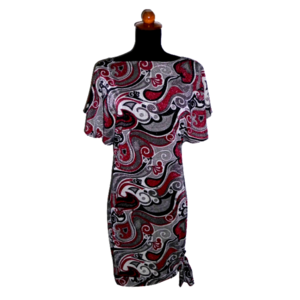 184. Μπλουζο-Φόρεμα από ελαστικό ύφασμα με Boho σχέδια & ιριδίζουσες λεπτομέρειες -Νο184 Boho. - ελαστικό, mini, boho, συνθετικό