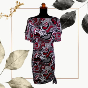 184. Μπλουζο-Φόρεμα από ελαστικό ύφασμα με Boho σχέδια & ιριδίζουσες λεπτομέρειες -Νο184 Boho. - ελαστικό, mini, boho - 5