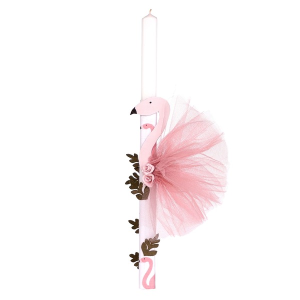 Λαμπάδα Flamingo - κορίτσι, λαμπάδες, flamingos, για παιδιά - 2
