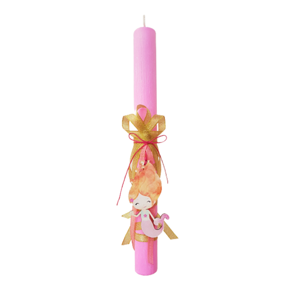 Πασχαλινή Αρωματική Ροζ Λαμπάδα Γοργόνα Κορίτσια 31cm - κορίτσι, λαμπάδες, για παιδιά, γοργόνες, για μωρά