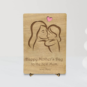 Δώρο για την Γιορτή της Μητέρας -Ξύλινη Κάρτα 12cmx17cm (*Δυνατότητα προσαρμογής κάρτας) - κάρτα ευχών, δώρα για γυναίκες, γιορτή της μητέρας, ξύλο, διακοσμητικά, ευχετήριες κάρτες