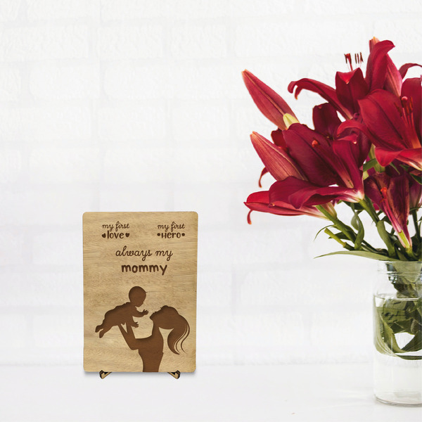 Ξύλινη Κάρτα με σταντ 12cm x 17cm-Δώρο για την Γιορτή της Μητέρας (*Δυνατότητα προσαρμογής κάρτας 12cmx17cm) - ξύλο, κάρτα ευχών, διακοσμητικά, γιορτή της μητέρας, δώρα για γυναίκες, ευχετήριες κάρτες - 2