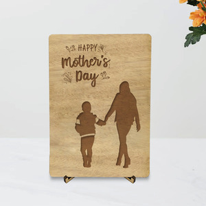Ξύλινη Κάρτα με σταντ 12cm x 17cm - Δώρο για την Γιορτή της Μητέρας (*Δυνατότητα προσαρμογής κάρτας 12cmx17cm - κάρτα ευχών, δώρα για γυναίκες, γιορτή της μητέρας, ξύλο, διακοσμητικά, ευχετήριες κάρτες
