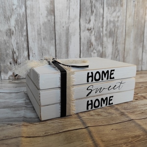Ξύλινα βιβλία home sweet home - ξύλο, σπίτι, διακοσμητικά - 2