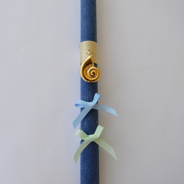 Αρωματική λαμπάδα κοχύλι - μπλε 29.5 εκ. - κορίτσι, αγόρι, λαμπάδες, για ενήλικες, για εφήβους