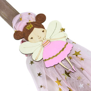 Πασχαλινή λαμπάδα με ξύλινο μαγνητάκι νεράιδα - κορίτσι, λαμπάδες, πάσχα, για παιδιά, νεράιδες