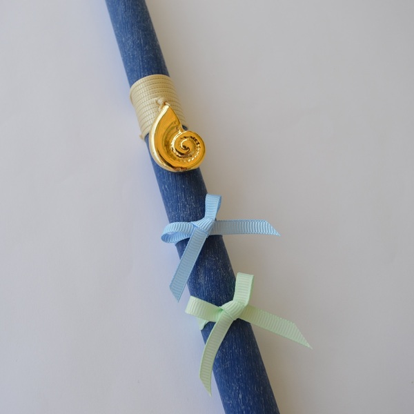 Αρωματική λαμπάδα κοχύλι - μπλε 29.5 εκ. - κορίτσι, αγόρι, λαμπάδες, για ενήλικες, για εφήβους - 5