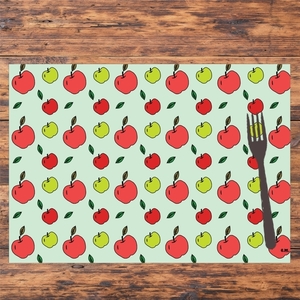 Εκτυπώσιμο Σουπλά 29,7 *42 εκ. | Γραμμικό μοτίβο Μήλα | Α3 ψηφιακό αρχείο | Χρώμα ροζ, κόκκινο, πράσινο - μοντέρνο, σουπλά, είδη σερβιρίσματος