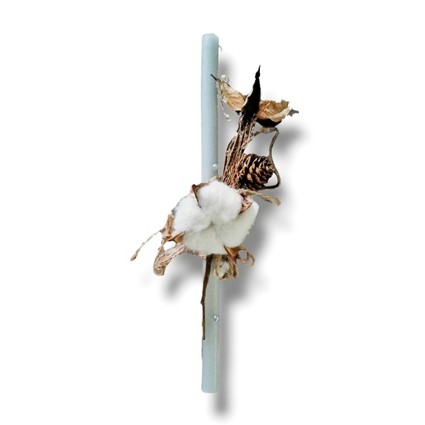 Αρωματική λαμπάδα με άνθος βαμβακιού - λαμπάδες, romantic, για ενήλικες, για εφήβους