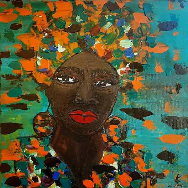 Abstract African woman - πίνακες & κάδρα, πίνακες ζωγραφικής
