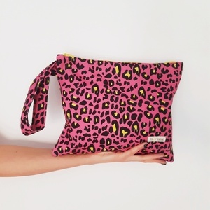 Τσαντάκι χειρός (wristlet) fuchsia leopard-small - χειρός, πάνινες τσάντες