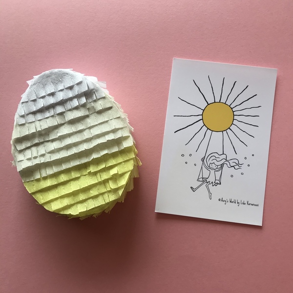 Πασχαλινή κάρτα ευχών και αυγό μίνι πινιάτα - κορίτσι, βαφτιστήρι, κάρτα ευχών, δώρο πάσχα - 5