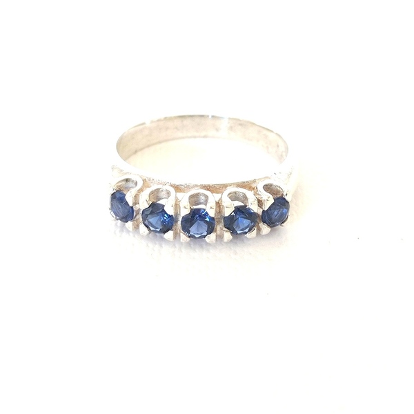 Δαχτυλιδι σειρά μισό δαχτυλίδι με πέτρες Half eternity ring. - ασήμι, ασήμι 925, boho, σταθερά, επιπλατινωμένα - 2