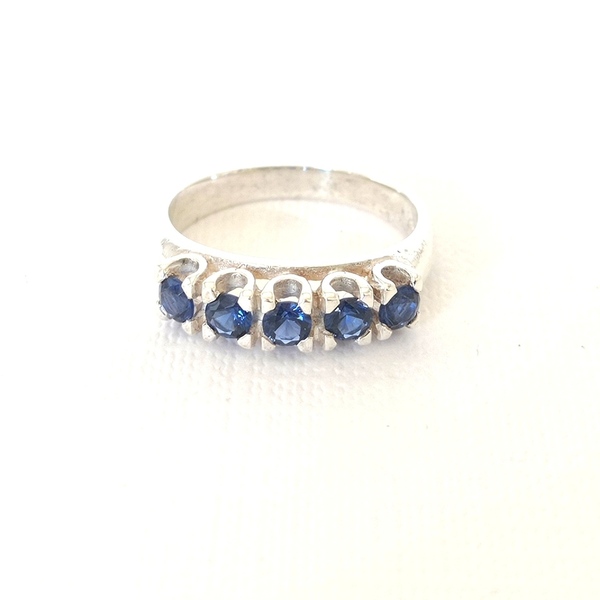 Δαχτυλιδι σειρά μισό δαχτυλίδι με πέτρες Half eternity ring. - ασήμι, ασήμι 925, boho, σταθερά, επιπλατινωμένα - 4