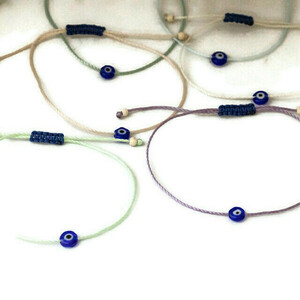 Βραχιόλι με μπλέ ματάκι - evil eye - charms, μάτι, evil eye, χεριού, αυξομειούμενα - 4