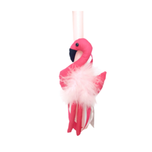Λαμπάδα χειροποίητο πάνινο Φλαμίγκο 30εκ. - κορίτσι, λαμπάδες, flamingos, για παιδιά, δώρο πάσχα - 2