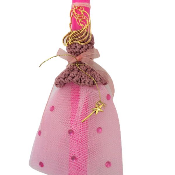 Σετ πριγκίπισσα ροζ με χειροποίητο πορτοφολάκι και κολιέ - κορίτσι, λαμπάδες, για παιδιά, πριγκίπισσες, για μωρά - 3