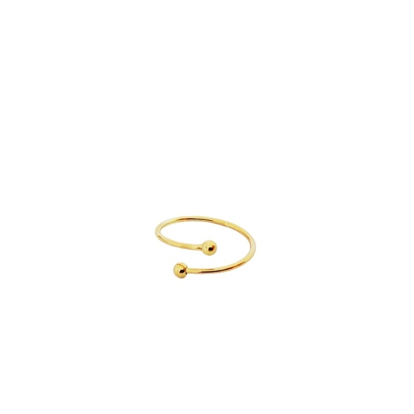 Δαχτυλίδι με μπιλακια - επιχρυσωμένα, ορείχαλκος, βεράκια, αυξομειούμενα, φθηνά