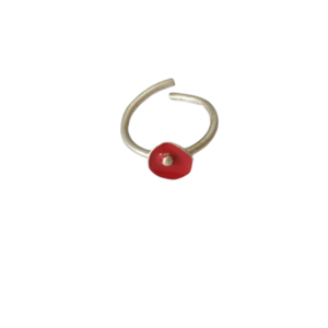 Ασημένιο δαχτυλίδι με κόκκινο χρώμα σμαλτου - ασήμι 925, βεράκια, αυξομειούμενα