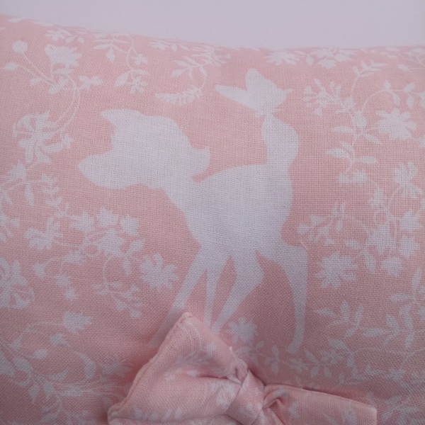 Διακοσμητικό Μαξιλάρι με Ελαφάκια ♥ Σωμόν Ροζ και Λευκό - κορίτσι, μαξιλάρια, ζωάκια - 2