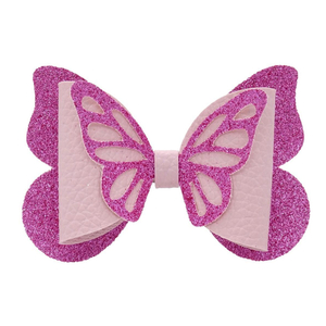 Παιδικό Κλιπ Μαλλιών Φιογκος Πεταλούδα Ροζ Φούξια 8x6 - κορίτσι, πεταλούδα, δώρα γενεθλίων, αξεσουάρ μαλλιών, hair clips