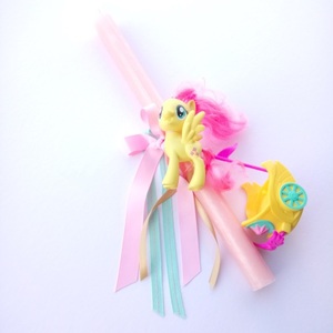 Αρωματική Λαμπάδα με μικρό πόνυ με φτερά ♥ ροζ 30cm - κορίτσι, λαμπάδες, για παιδιά, ήρωες κινουμένων σχεδίων, παιχνιδολαμπάδες - 3