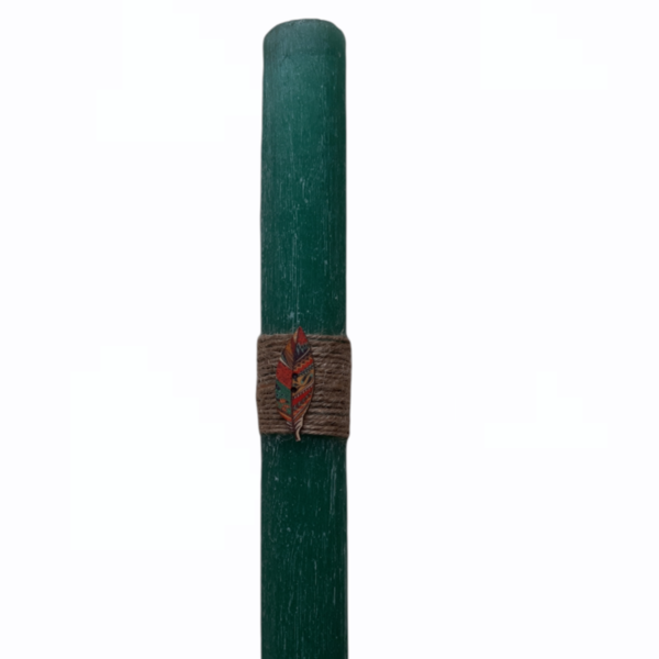 Λαμπάδα : Ινδιάνικο Φύλλο, σε πράσινο χρώμα μήκους 28cm. - λαμπάδες, για παιδιά, για ενήλικες