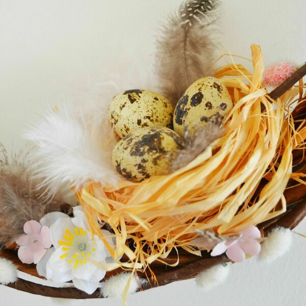 Πασχαλινό στεφάνι με φωλιά - στεφάνια, πάσχα, πασχαλινά αυγά διακοσμητικά, πασχαλινή διακόσμηση, πασχαλινά δώρα - 5