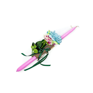 Λαμπάδα με διακόσμηση λουλουδιών - κορίτσι, λαμπάδες