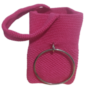 Ροζ-φούξια τσαντάκι καρπού - νήμα, all day, χειρός, πλεκτές τσάντες, μικρές - 2