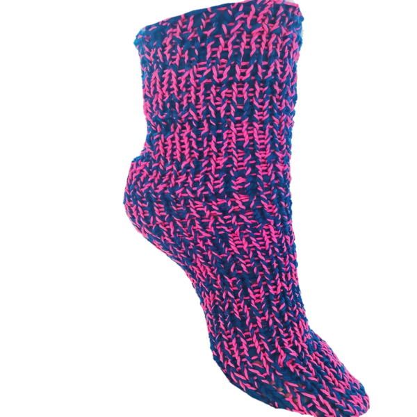 Πλεκτές κυλινδρικές κάλτσες (πετρόλ-ροζ) - γιορτή της μητέρας, δώρα για γυναίκες