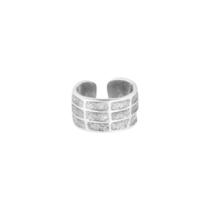 Δαχτυλίδι Αυξομειούμενο Επάργυρο "Metal Bricks" - ορείχαλκος, επάργυρα, boho, μεγάλα, αυξομειούμενα