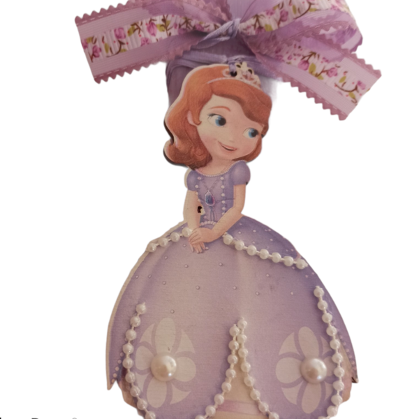 Χειροποίητη μωβ λαμπάδα 25 cm με πριγκήπισσα - κορίτσι, λαμπάδες, για παιδιά, πριγκίπισσες, ήρωες κινουμένων σχεδίων - 2