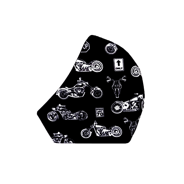 192.Σετ 2 Μάσκες βαμβακερές-πολλαπλών χρήσεων-Σχέδιο No117 Moto ψηφιακή εκτύπωση & No14 Black Mask-No192-117-14. - βαμβάκι, unisex, πολλαπλών χρήσεων, μάσκες προσώπου