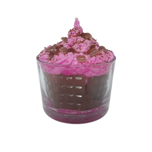 Κερί Χειροποίητο Αρωματικό Lila pause Ροζ-Καφέ 8x8cm - αρωματικά κεριά