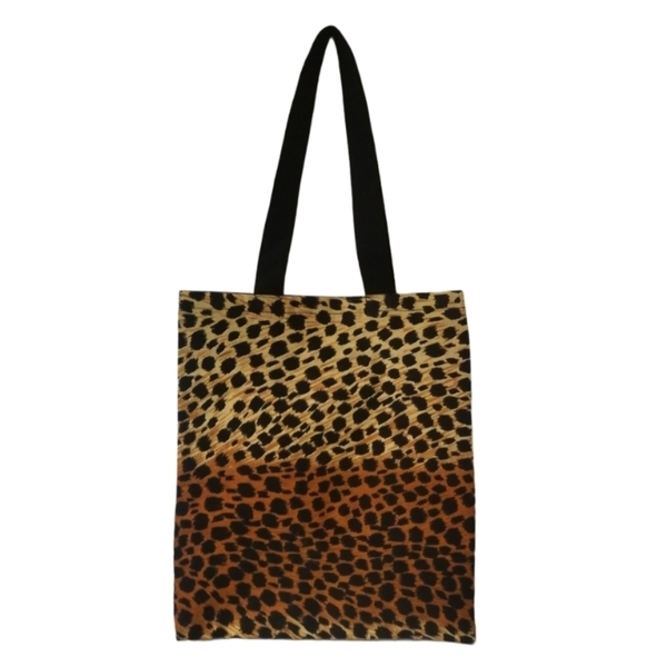 Λεοπαρ πανινη shopping bag, Animal print tote 31X36 για τη γιορτη της μητερας - animal print, ώμου, μαμά, γιορτή της μητέρας, πάνινες τσάντες